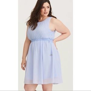 Disney Cinderella Blue Chiffon Pleated Skater Dress Torrid sz 3